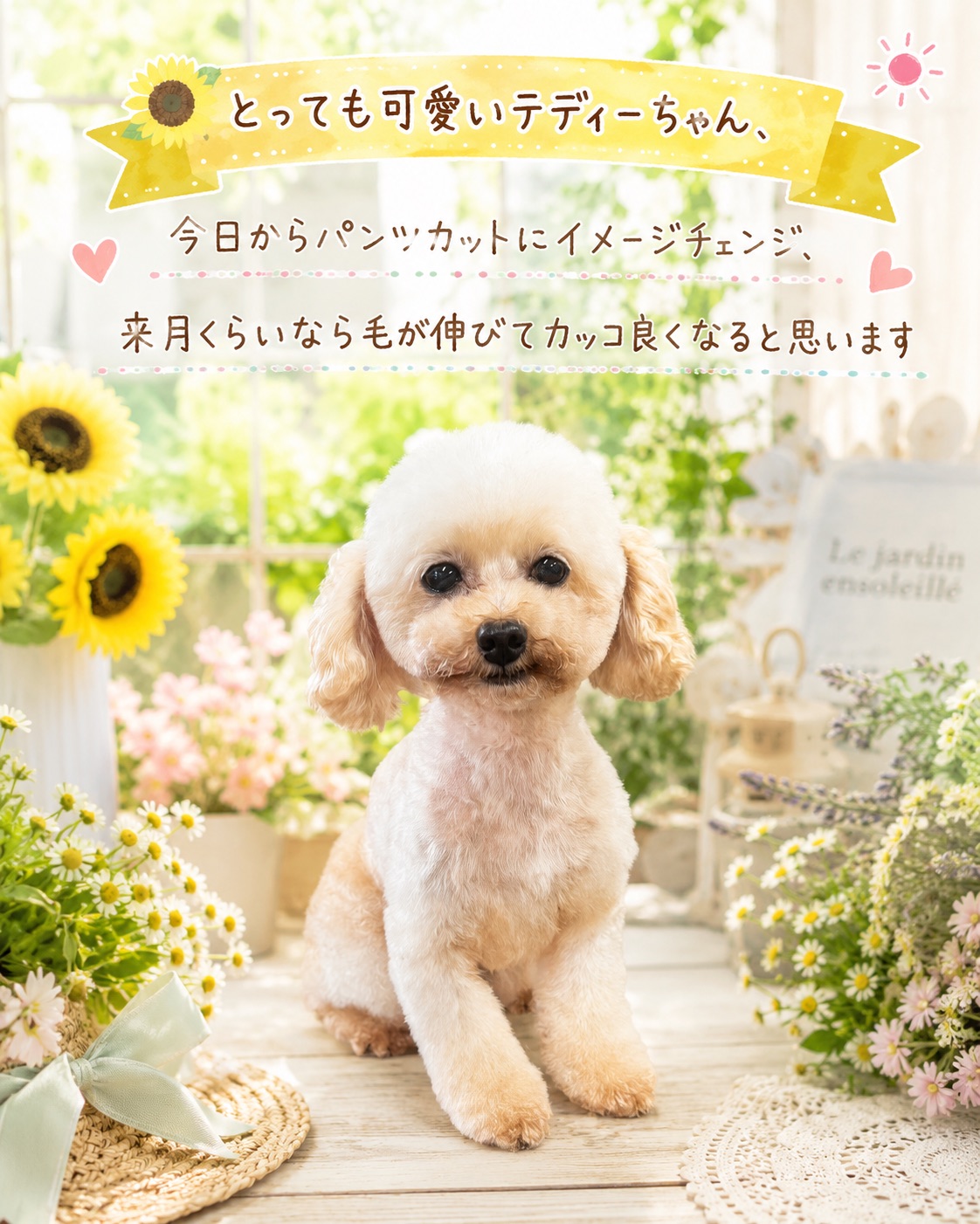 パンツカットにイメージチェンジしたテディーちゃん