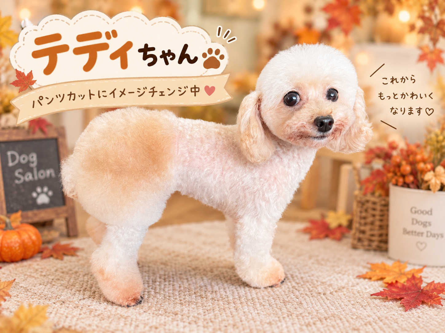秋の装いのテディちゃん
